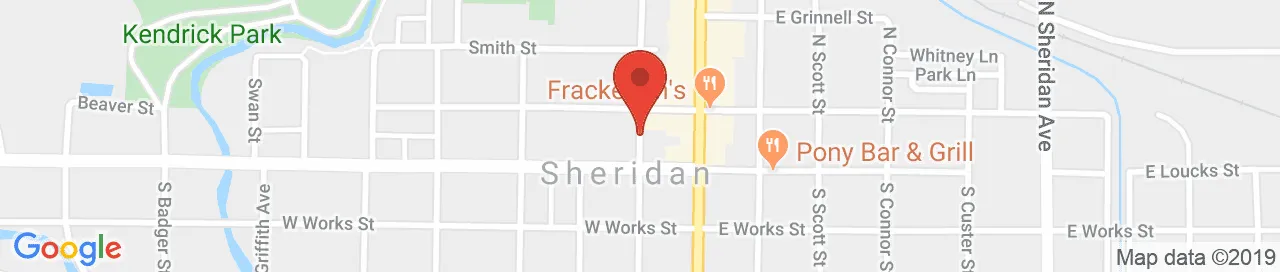 Map showing 30 N Gould St, Sheridan, Wyoming